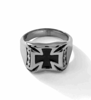 Anillo acero inoxidable Escudo Templario
