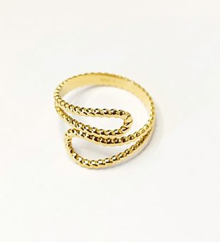 Anillo doble bolitas