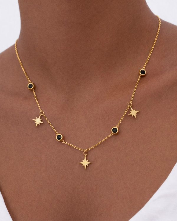 gargantilla cristal y estrella dorada