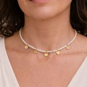 gargantilla perla dorada