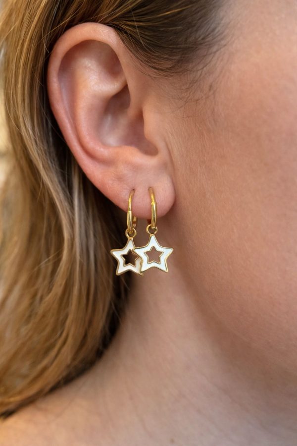 pendientes estrella blanca