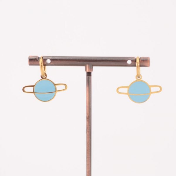 pendientes saturno azul pendientes saturno azul