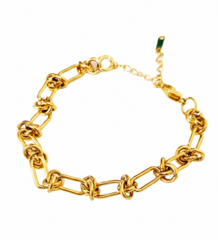 Pulsera cadena dorada acero inoxidable