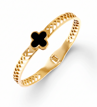 Pulsera acero inoxidable con trebol