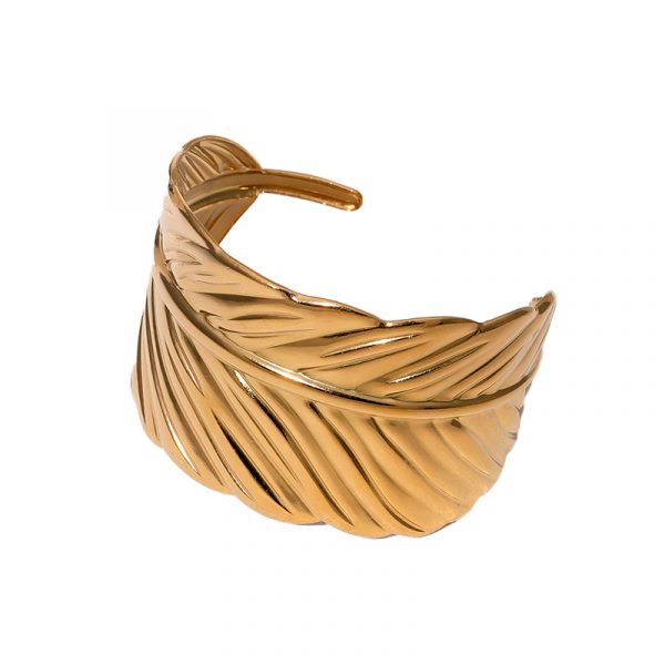 Pulsera acero inoxidable hoja