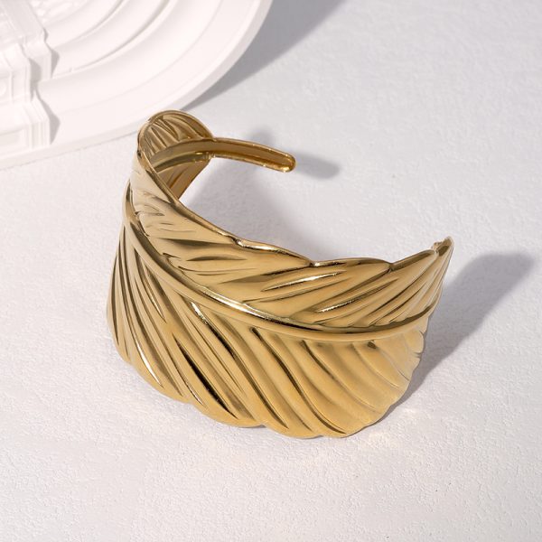 Pulsera acero inoxidable hoja