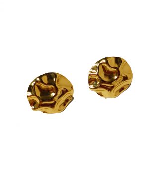 Pendientes de Aro Ondulado Irregular Dorados
