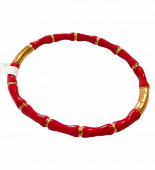 pulsera bambu roja