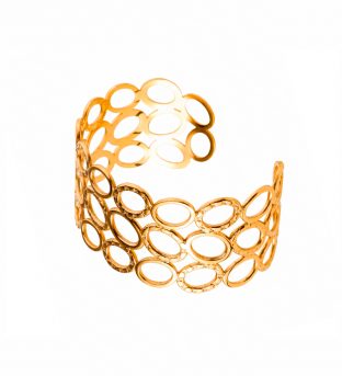 Pulsera Rígida Calada de Círculos acero inoxidable