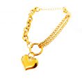 pulsera cadena y corazón dorado