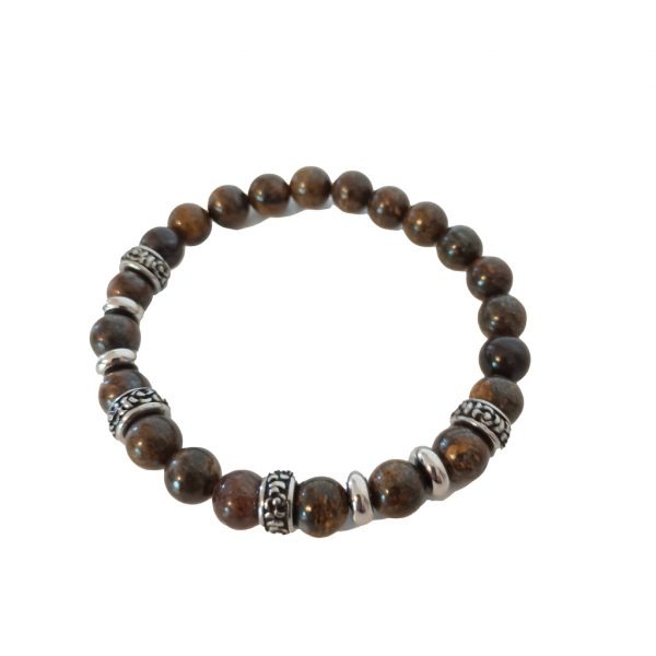 Pulsera con esferas marron