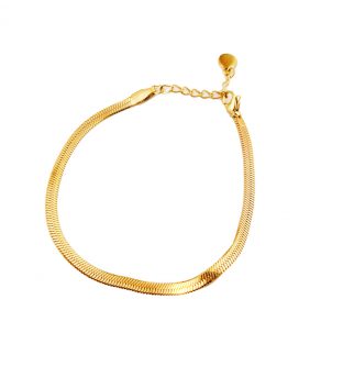 Pulsera Plana Dorada Estilo Serpiente