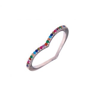 Anillo de plata con piedras de colores