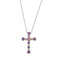 Gargantilla Plata Cruz Violeta