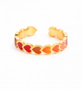 Anillo acero corazones