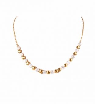 Collar acero perlitas