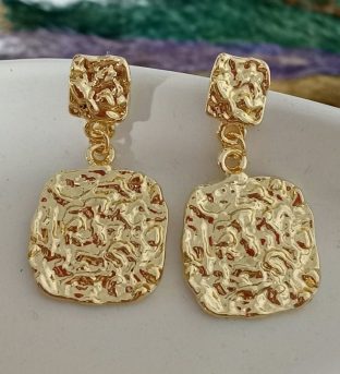 Pendientes de acero cuadrado de papel