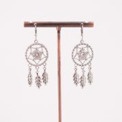 pedientes atrapa sueños plateados