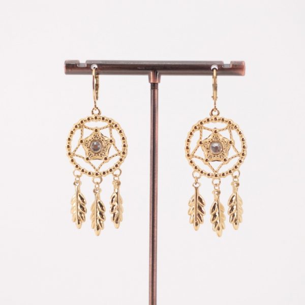 pendientes atrapa sueños dorados