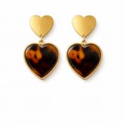 pendientes corazon de marmol