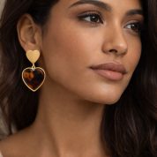 pendientes corazon de marmol modelo