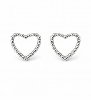 Pendientes Corazon y bolitas calado