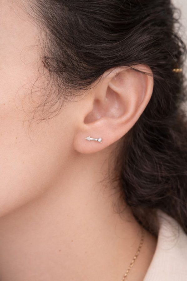 pendientes flecha plata