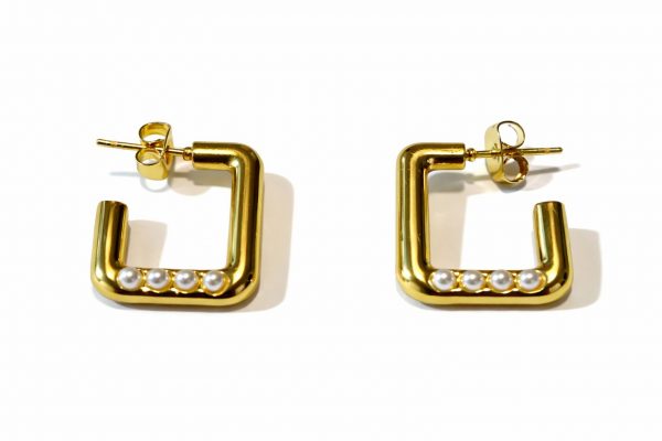 pendientes perlita rectangular