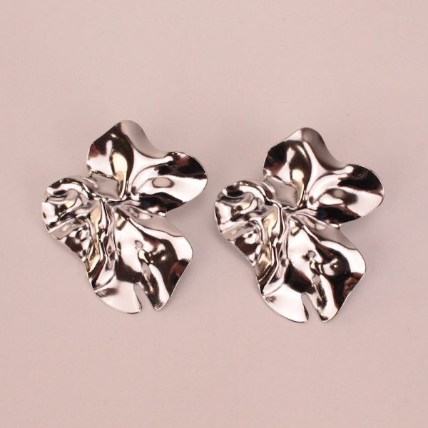 pendientes petalos plata 2