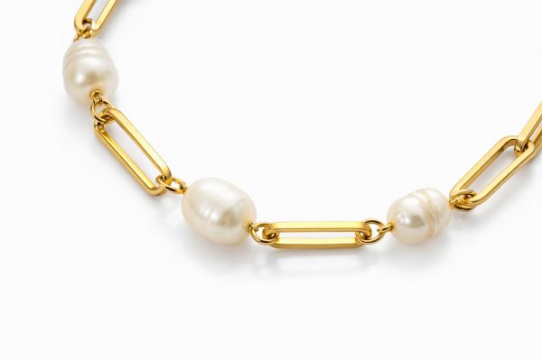 pulsera de cadena y perla close d