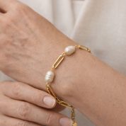 pulsera de cadena y perla odelo d