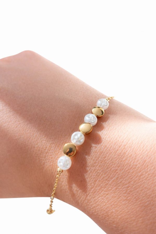 pulsera perlas planas