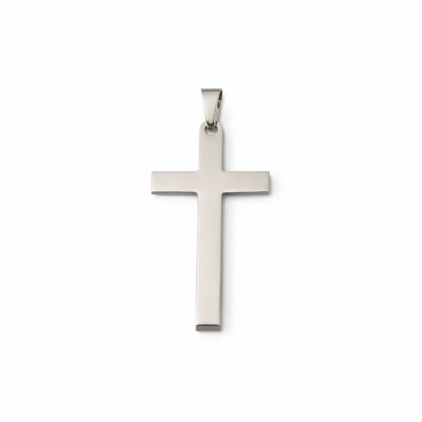 colgante cruz plateado