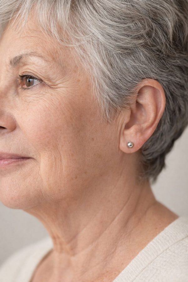 señora modelo bolitas plata